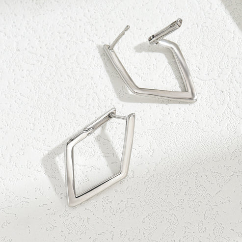 Simple Geometric Quadrilateral Design Earrings