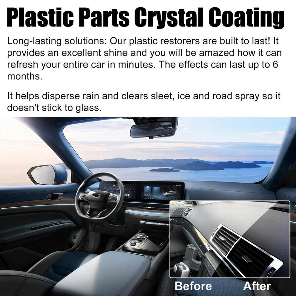 Crystal Coating Car Plastic and leather Restorer Easy To Use Plastic/leather Part Refurbishment Refurbish Agent With Sponge Long Lasting