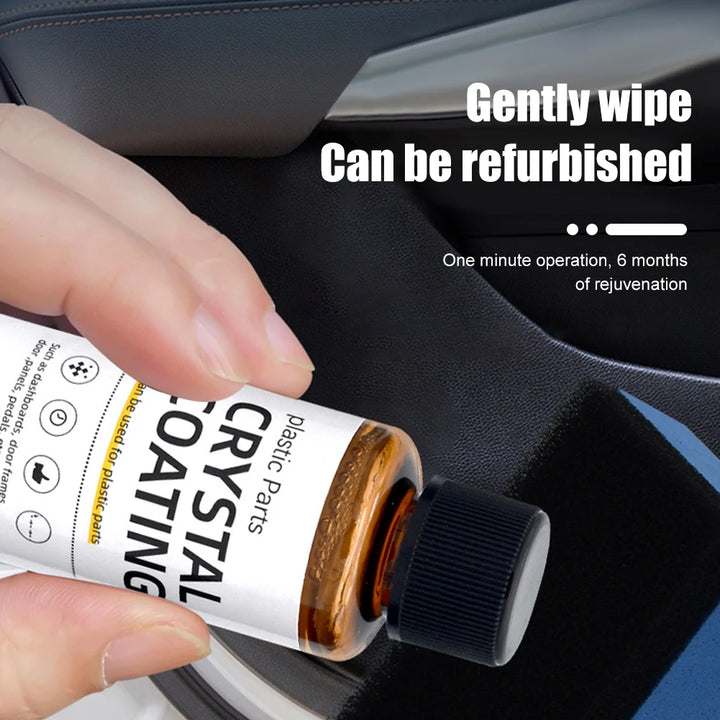 Crystal Coating Car Plastic and leather Restorer Easy To Use Plastic/leather Part Refurbishment Refurbish Agent With Sponge Long Lasting