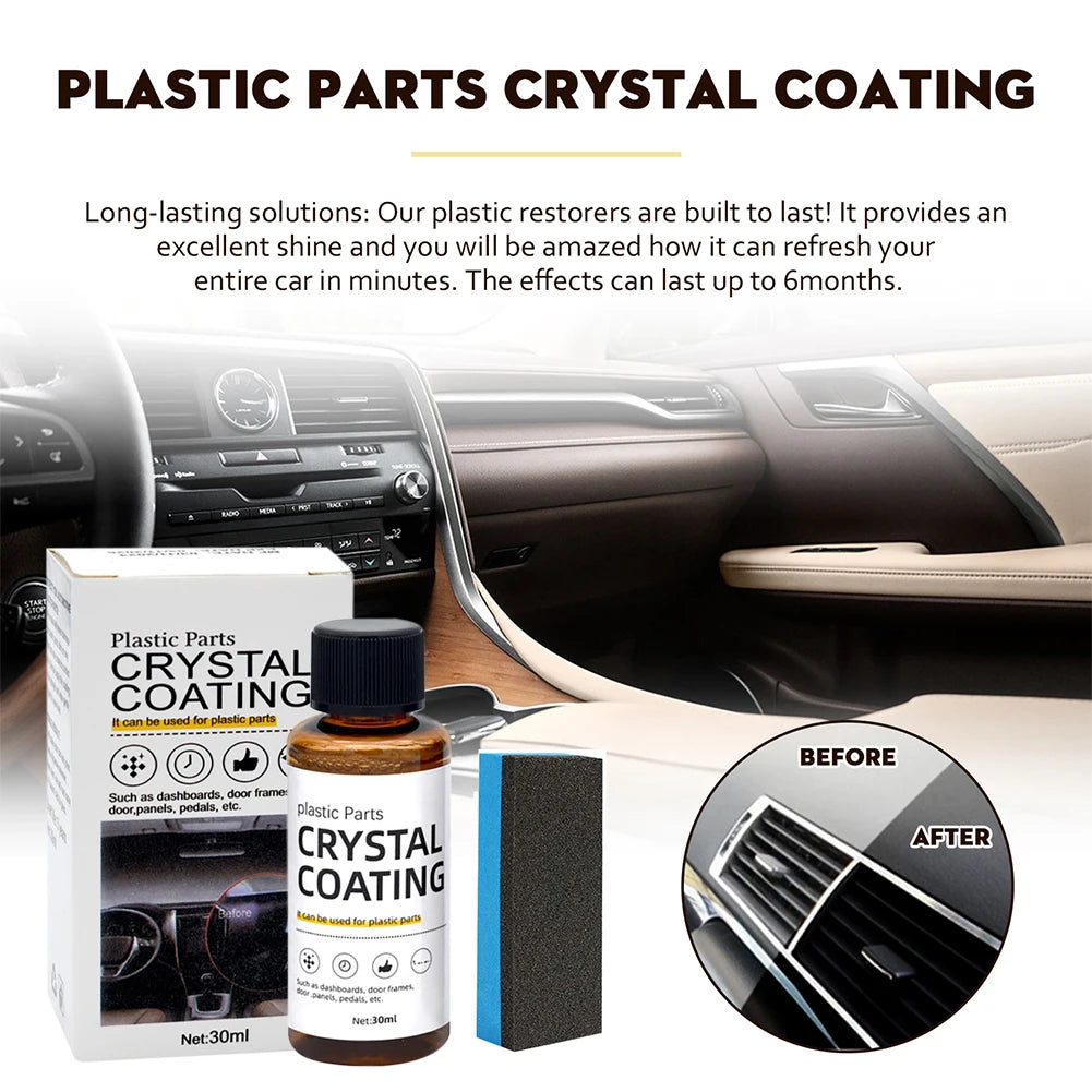 Crystal Coating Car Plastic and leather Restorer Easy To Use Plastic/leather Part Refurbishment Refurbish Agent With Sponge Long Lasting