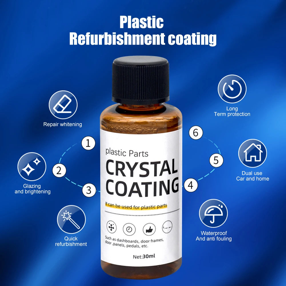 Crystal Coating Car Plastic and leather Restorer Easy To Use Plastic/leather Part Refurbishment Refurbish Agent With Sponge Long Lasting