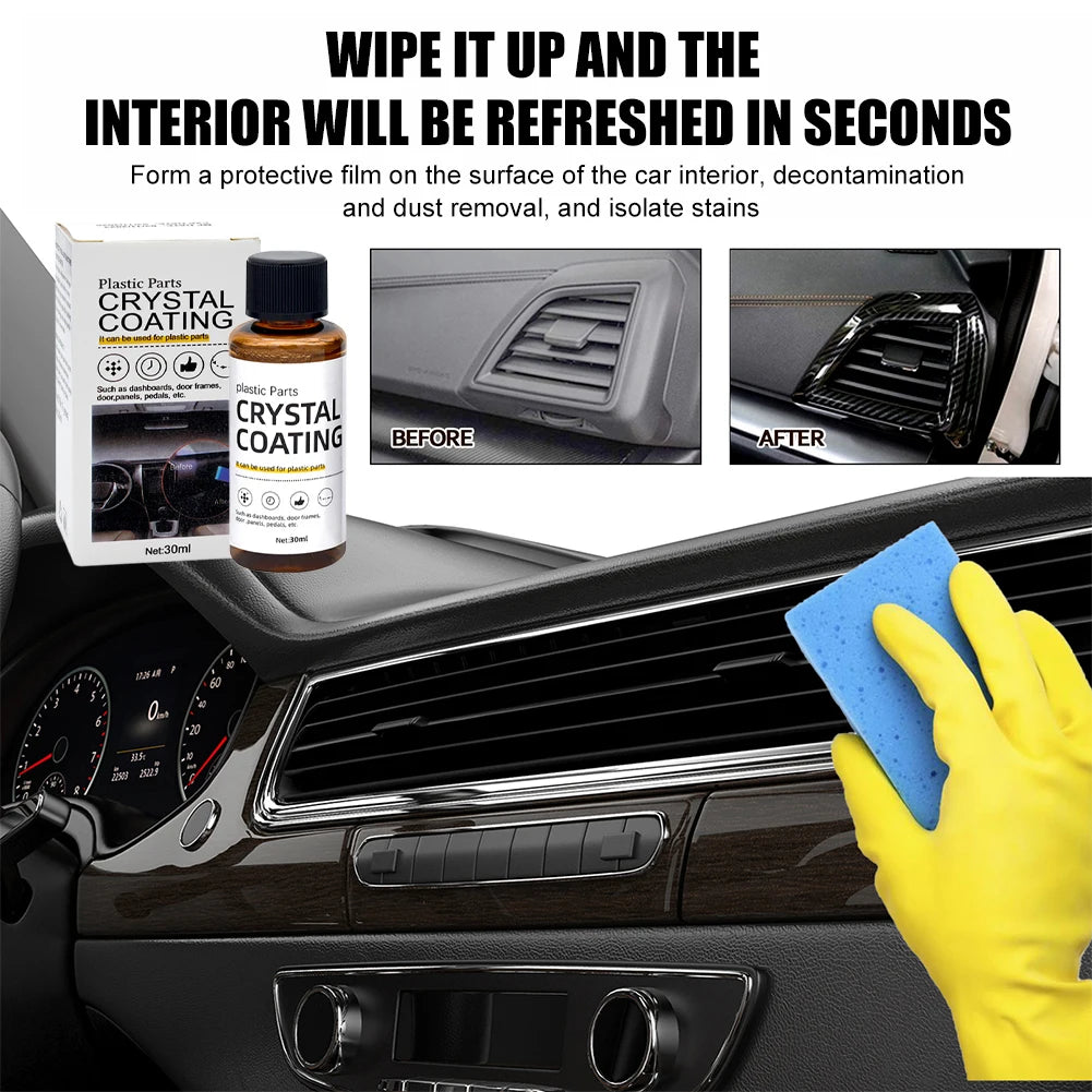 Crystal Coating Car Plastic and leather Restorer Easy To Use Plastic/leather Part Refurbishment Refurbish Agent With Sponge Long Lasting