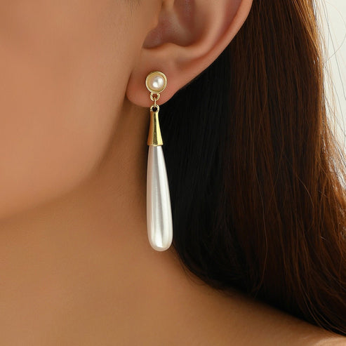 Pearl Earrings Drop-shaped Long Earrings Niche