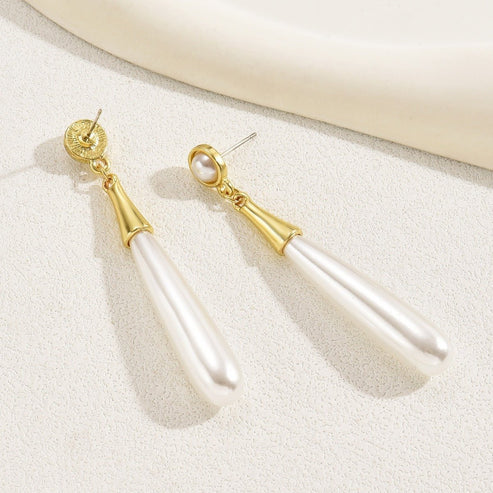 Pearl Earrings Drop-shaped Long Earrings Niche