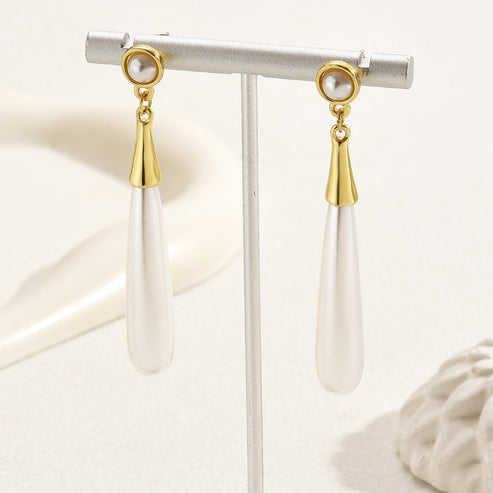 Pearl Earrings Drop-shaped Long Earrings Niche